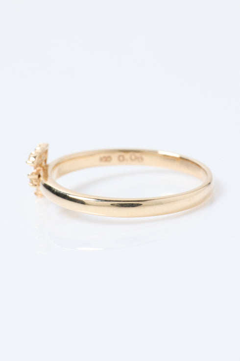 K18イエローゴールド イニシャルリング 0.06ct(8~14号)