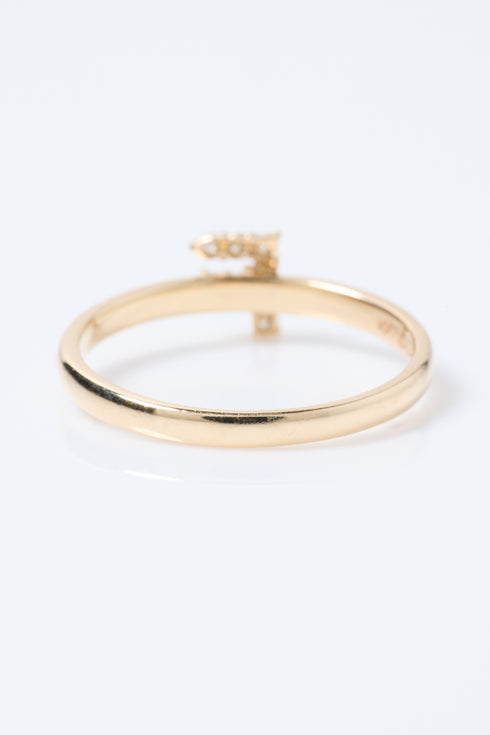 K18イエローゴールド イニシャルリング 0.06ct(8~14号)