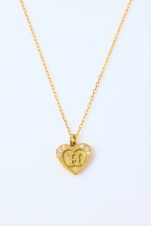 イニシャルハートネックレス 0.01ct