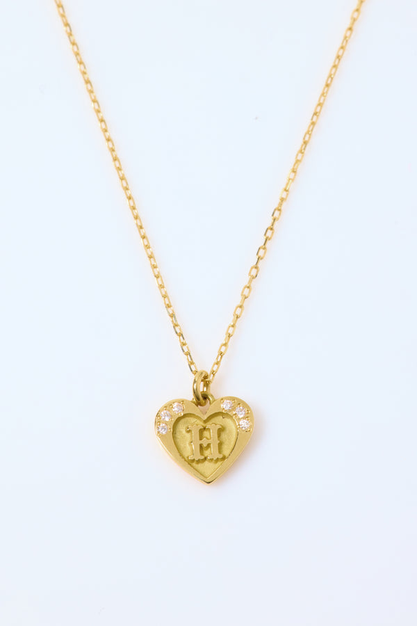 イニシャルハートネックレス 0.01ct