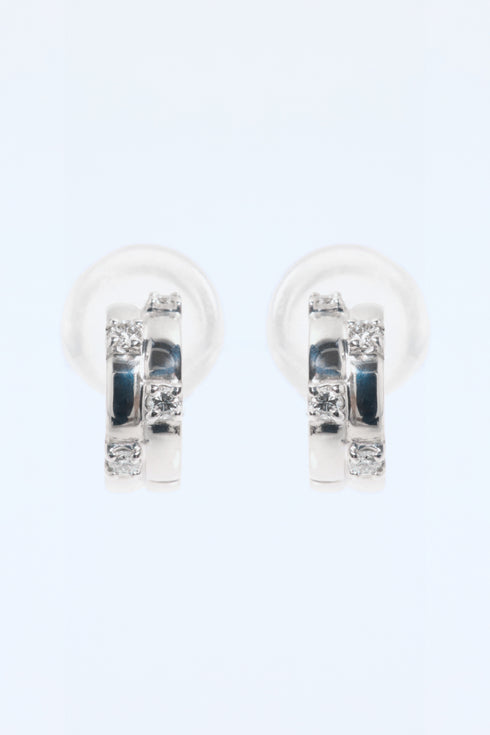 ダイヤモンドハーフフープピアス 0.08ct