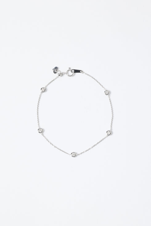 ダイヤモンドステーションブレスレット 0.12ct