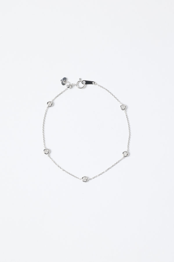ダイヤモンドステーションブレスレット 0.12ct
