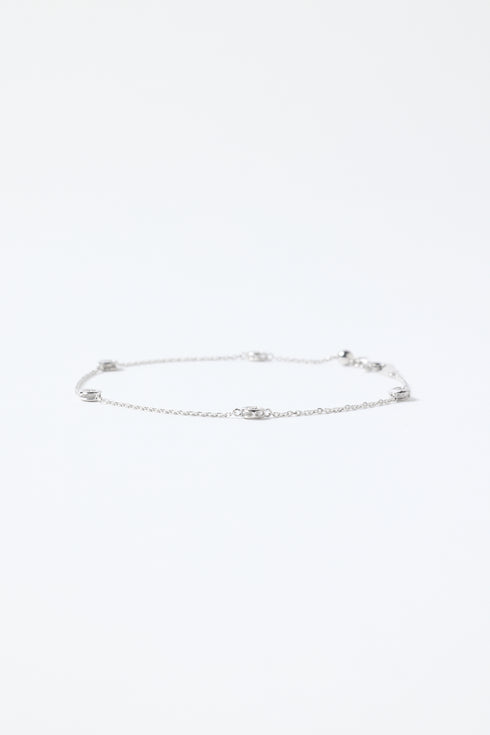 ダイヤモンドステーションブレスレット 0.12ct