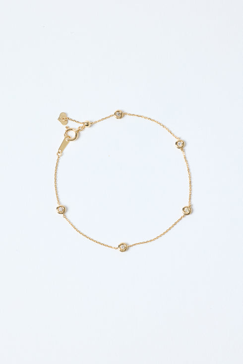 ダイヤモンドステーションブレスレット 0.12ct