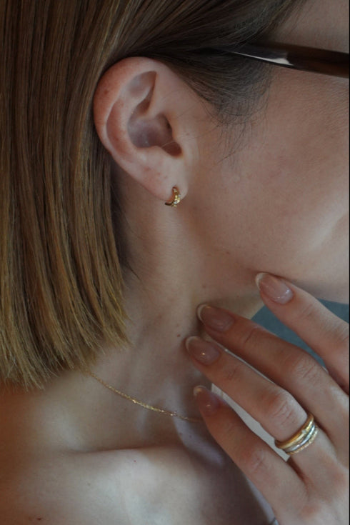 ダイヤモンドハーフフープピアス 0.08ct