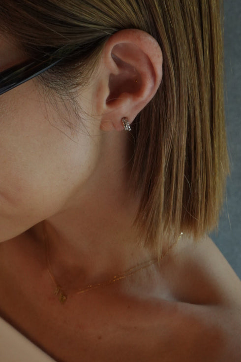 ダイヤモンドハーフフープピアス 0.08ct