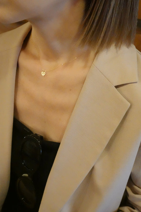 イニシャルハートネックレス 0.01ct