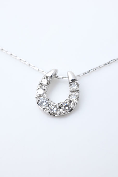 ダイヤモンドホースシューネックレス 0.10ct
