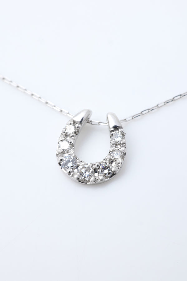 ダイヤモンドホースシューネックレス 0.10ct
