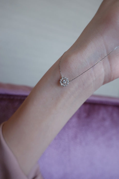 ダイヤモンドフラワーネックレス 0.20ct