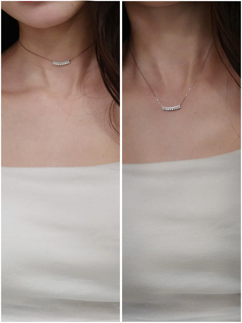 ダイヤモンドカーブバーネックレス 0.15ct
