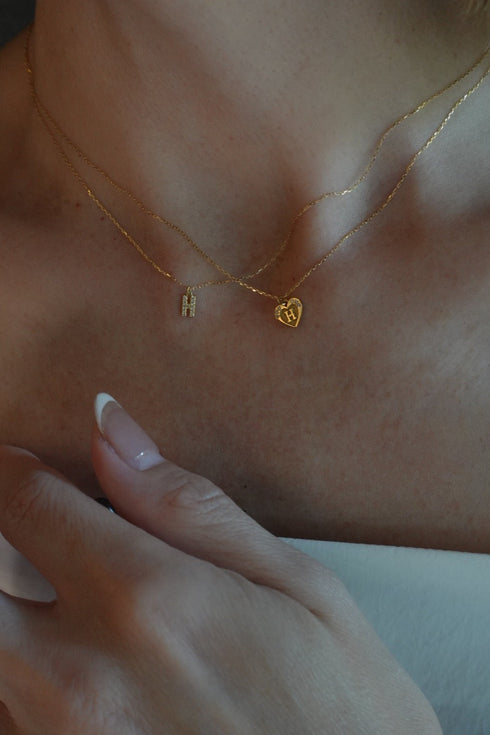 イニシャルネックレス 0.03ct