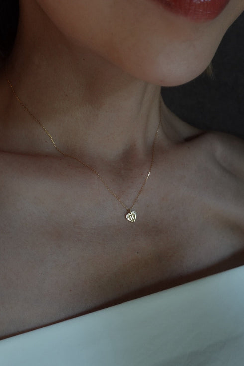 イニシャルハートネックレス 0.01ct