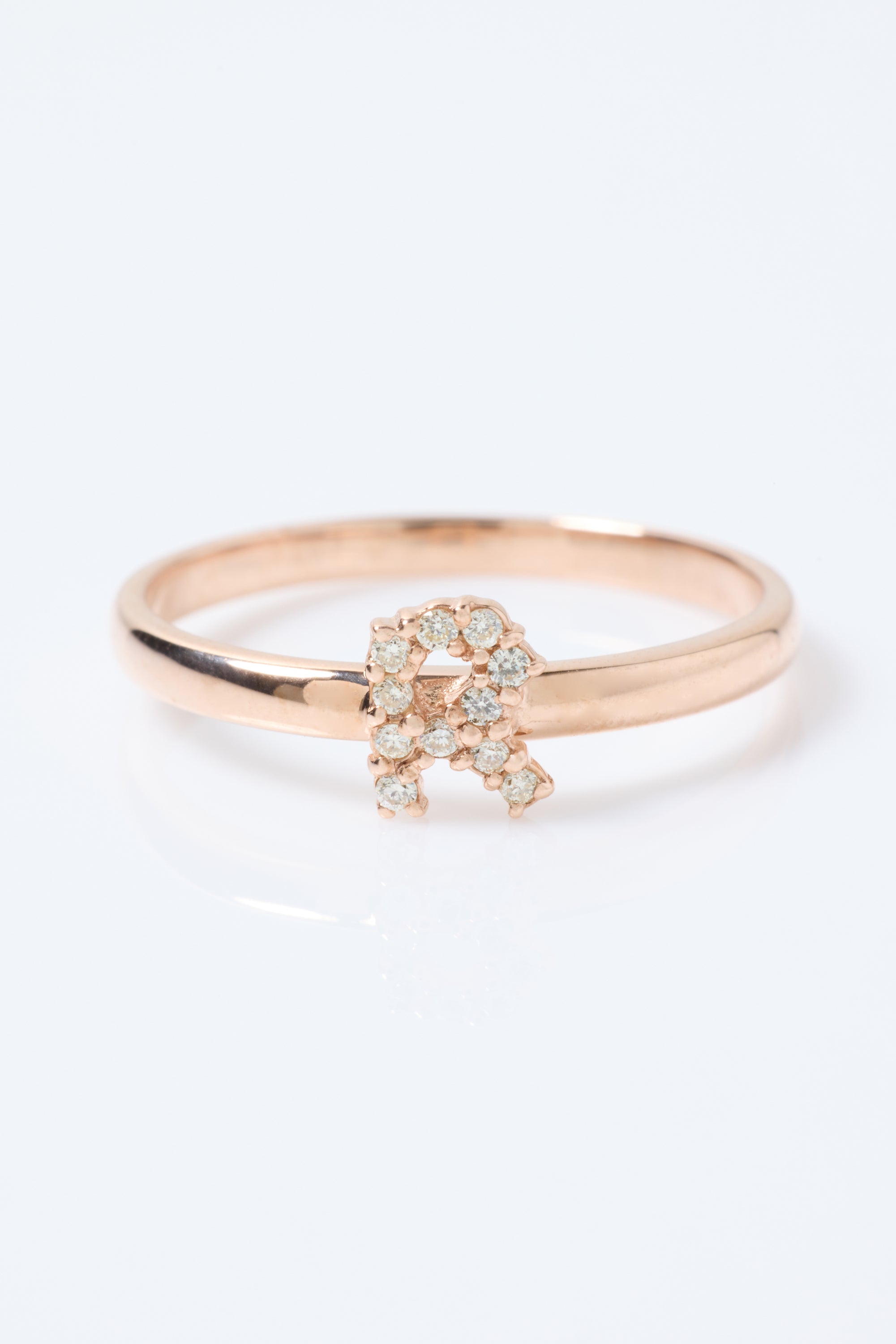 K10ピンクゴールド イニシャルリング 0.06ct（8～14号） – PLUSY